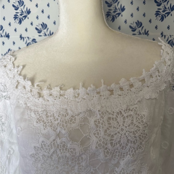 Temptations White Eyelet Ruffled Tunic - Picture 4 of 16